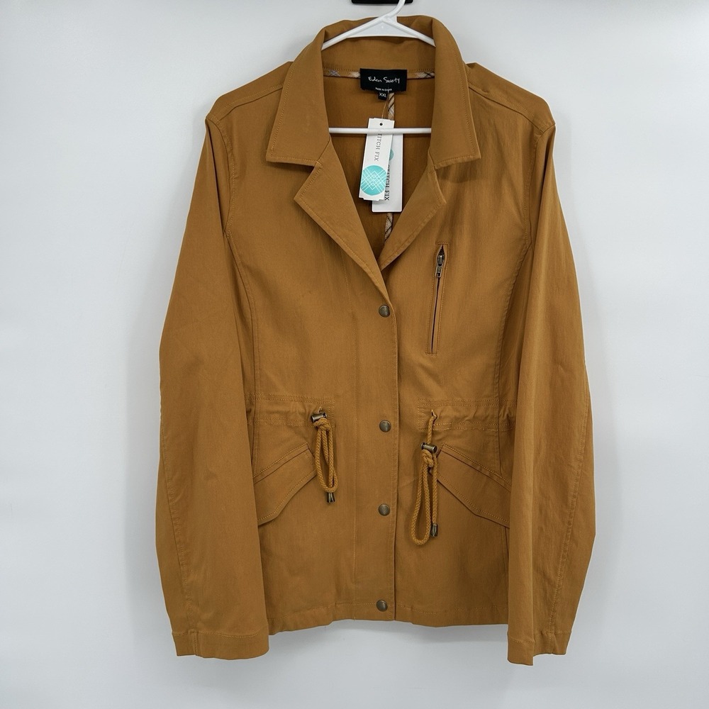 Eden Society Dario Cinched Waist Jacket Size XXL Mustard Utility Outdoors Cargo